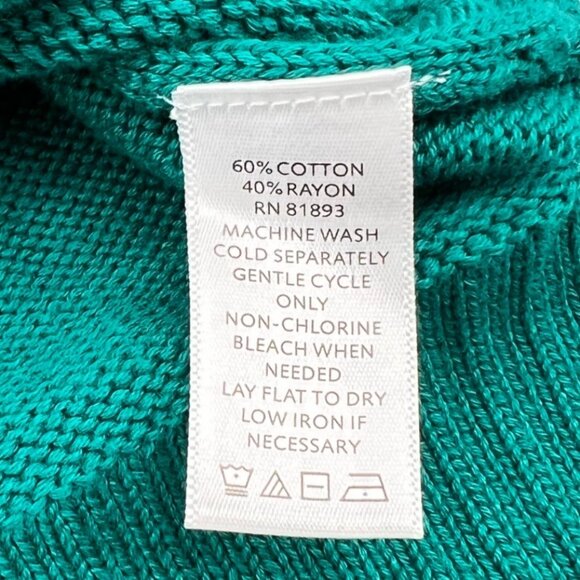 Isaac Mizrahi Live Essentials Womens Teal Button-Front Cardigan Sweater With Poc - Picture 4 of 5